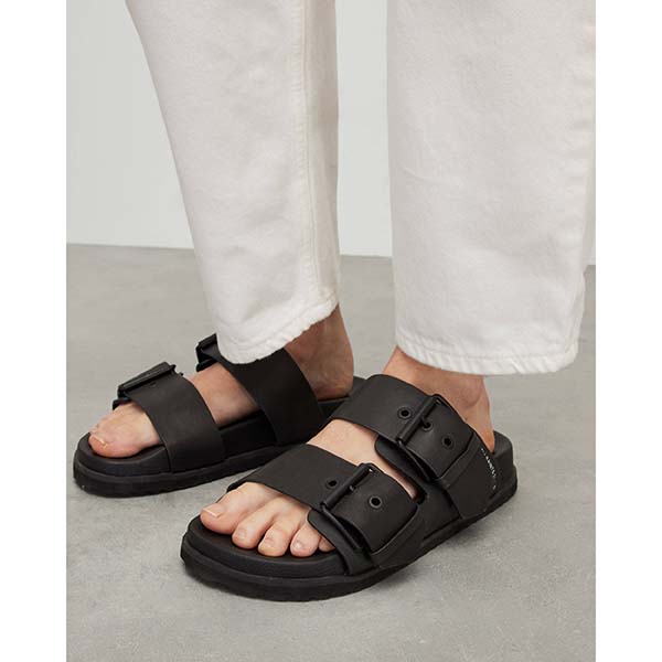 Allsaints Australia Womens Sian Leather Sandals Black AU53-491